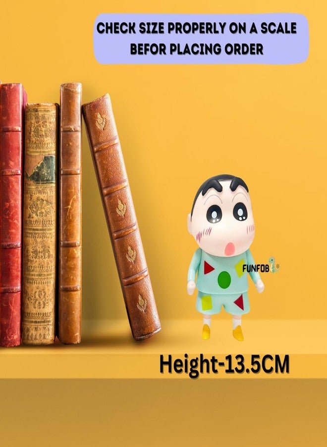 FUNFOB Shinchan Action Figure | Shin chan Figurine Cartoon Figures Toys for Boys & Girls PVC Multicolour (Shinchan Nightsuit Standing (No Cap)) - Image 4
